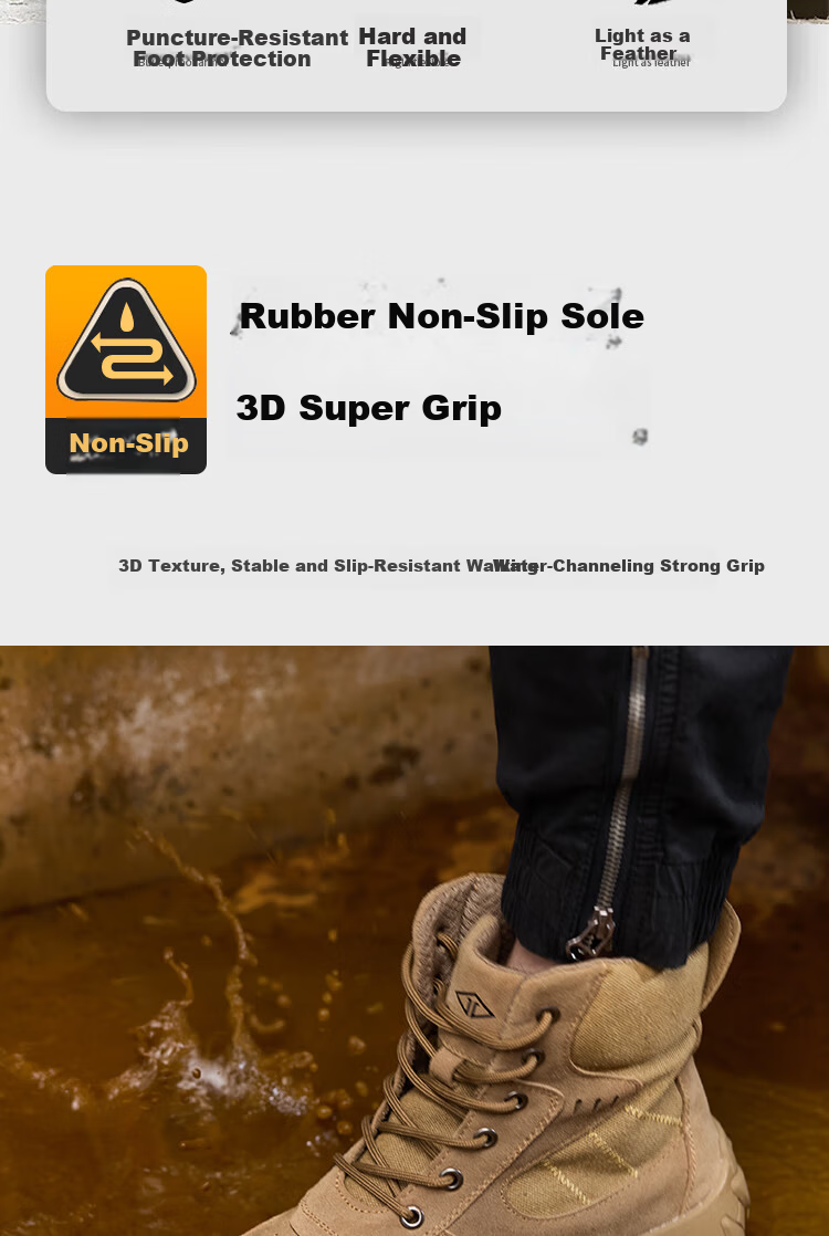Dinggu Safety Shoes for Men, Steel Toe Anti-Smashing Puncture-Resistant High-Top Work Boots, Lightweight Autumn And Winter Fleece-Lined JD1286ZGM40 7