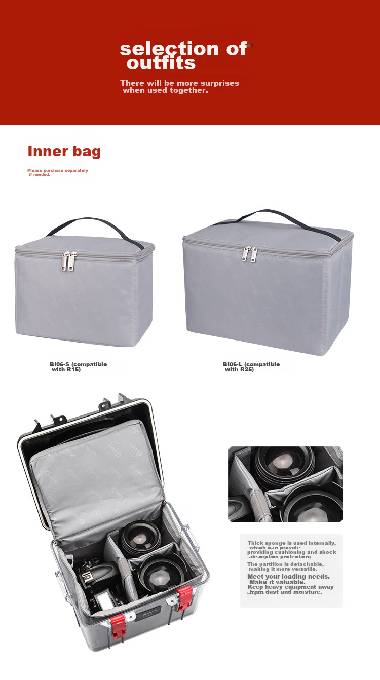EIRMAI R15S DSLR Camera Dry Box, Moisture-Proof Case, Sealed Lens Electronic Box, Medium Size, Handheld, Built-In Moisture-Absorbing Card, Black 13