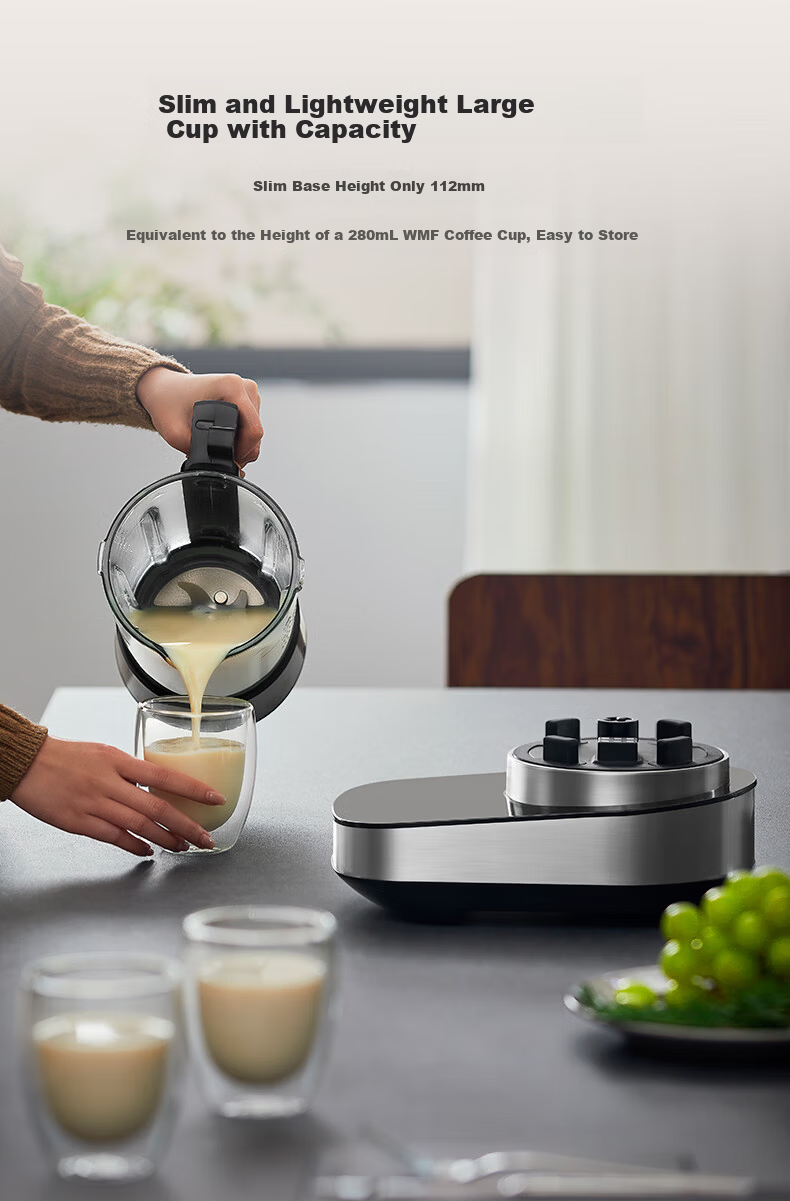 WMF Brushless Titanium Blade Blender Variable Frequency Noise Reduction 1.5L Hot and Cold Dual Use Waterproof Smart Control Panel Detachable Blade Grinder Food Processor 5