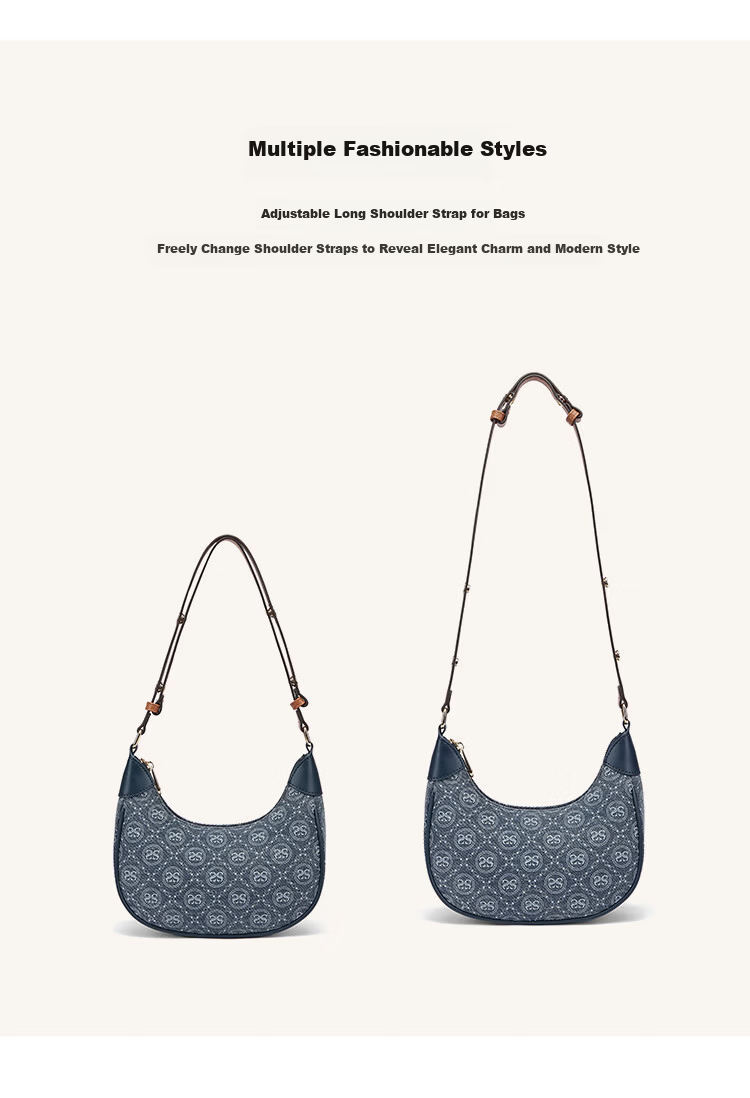 St&Sat Women's Bag 2026 New Retro Printed Shoulder Bag Handbag Versatile Underarm Crescent Bag Birthday Gift 5