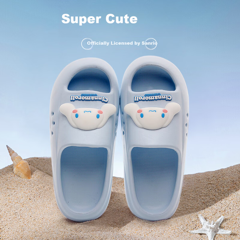 Genmai Sanrio Kids Slippers Summer Girls Cartoon Kuromi Cute Home Non-Slip Sandals Big Ear Dog 200