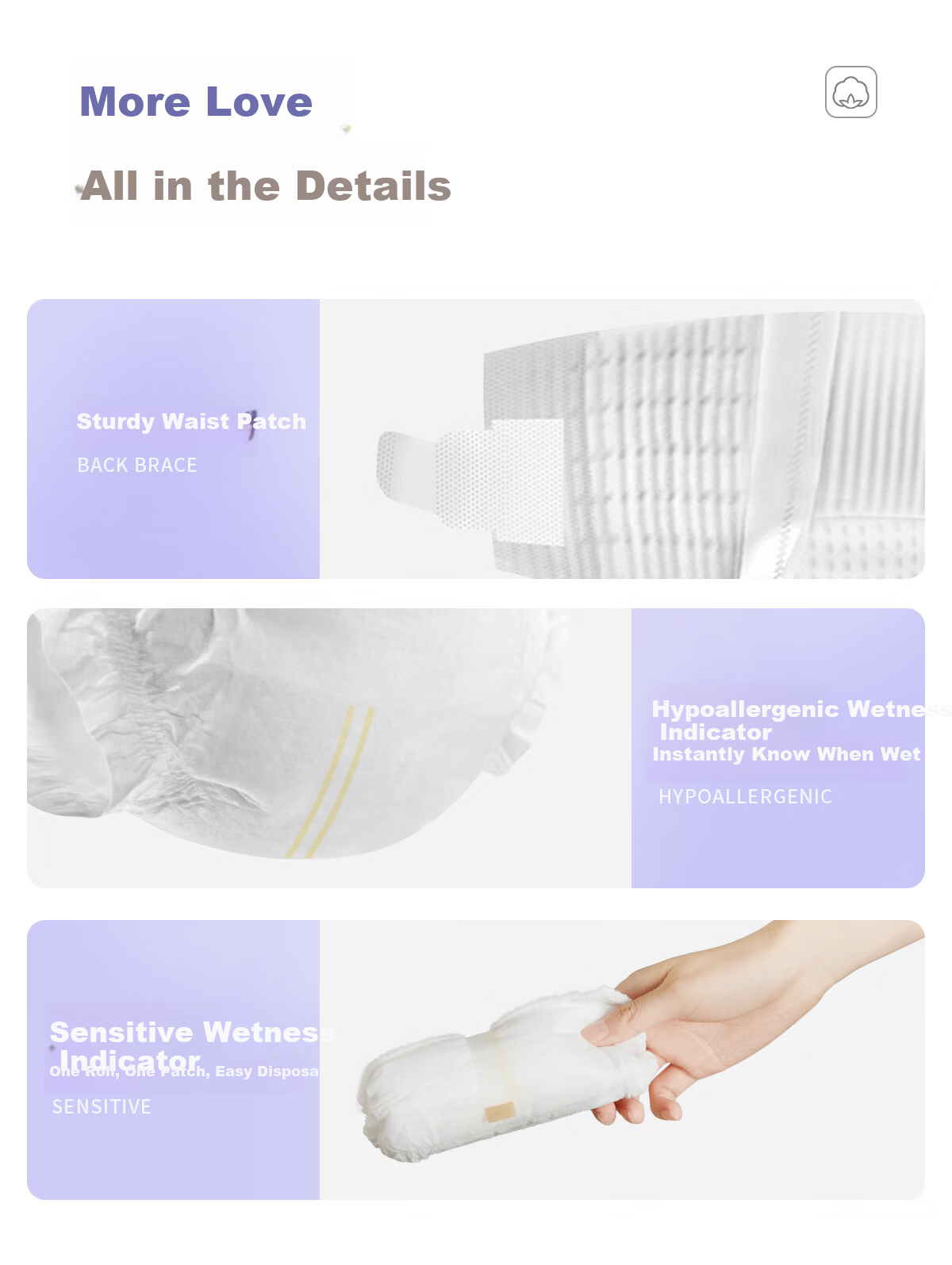 Cotton Breath Infinite Light Cloud Soft Baby Diapers XL44 [11.5-13.5KG] Ultra-thin Breathable Diapers 1