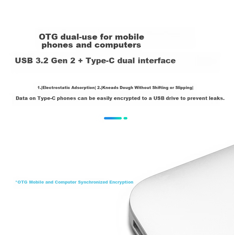 FANXIANG Solid State USB Drive 512GB USB 3.2 Type-C Fingerprint Encrypted High-Speed Flash Drive Mobile SSD FP651 Champagne Silver 3