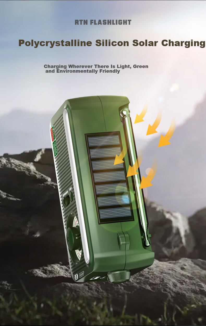 SHENYU Hand Crank Generator Radio Flashlight Multifunctional Emergency Outdoor Solar Charging Equipment Lighting Lamp 9