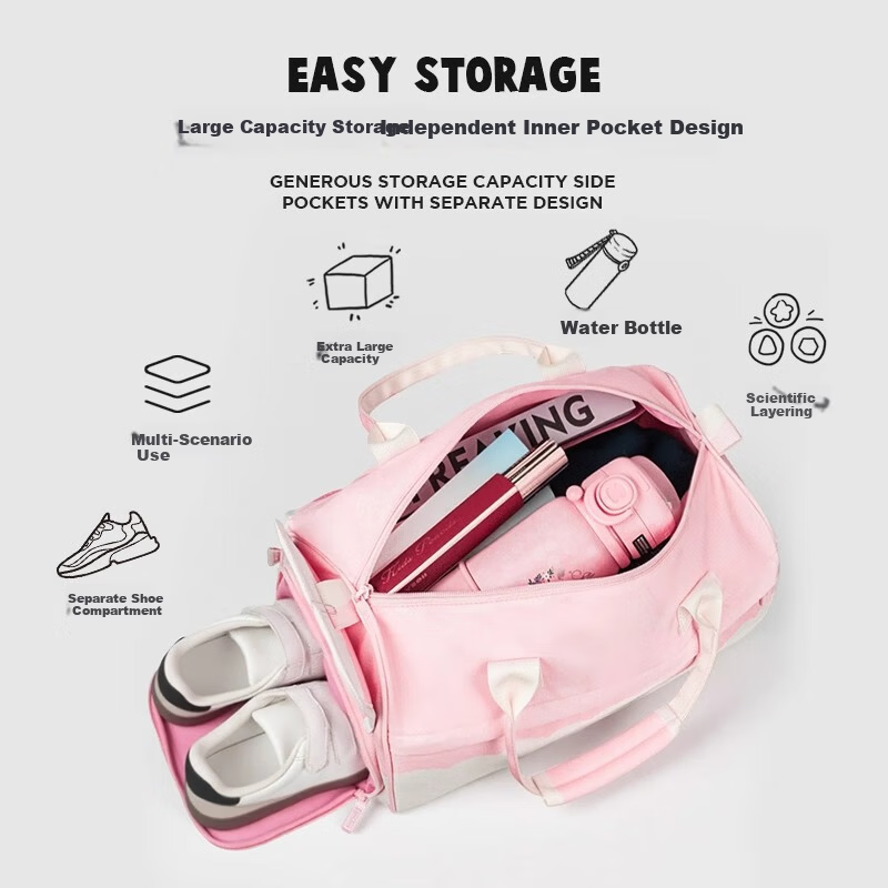 Zoy Zoii Kids Sports Bag Large Capacity Travel Luggage Bag Boys Girls Outdoor Crossbody Storage Handbag Multi-Compartment