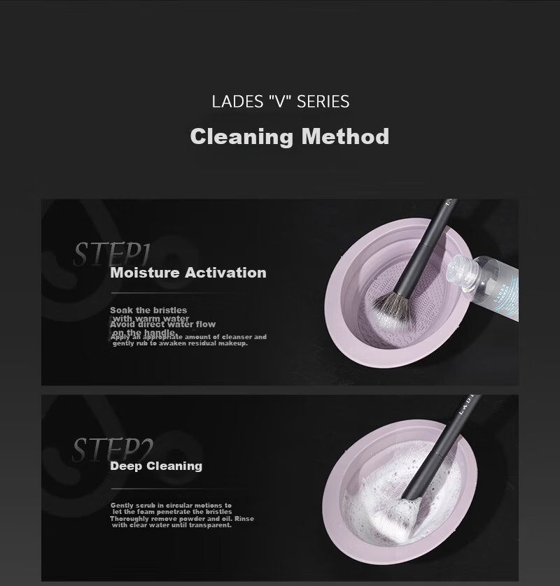 LADES V2 Crescent Blade Foundation Brush Makeup Brush Facial Mask Brush Single Beauty Tool 15