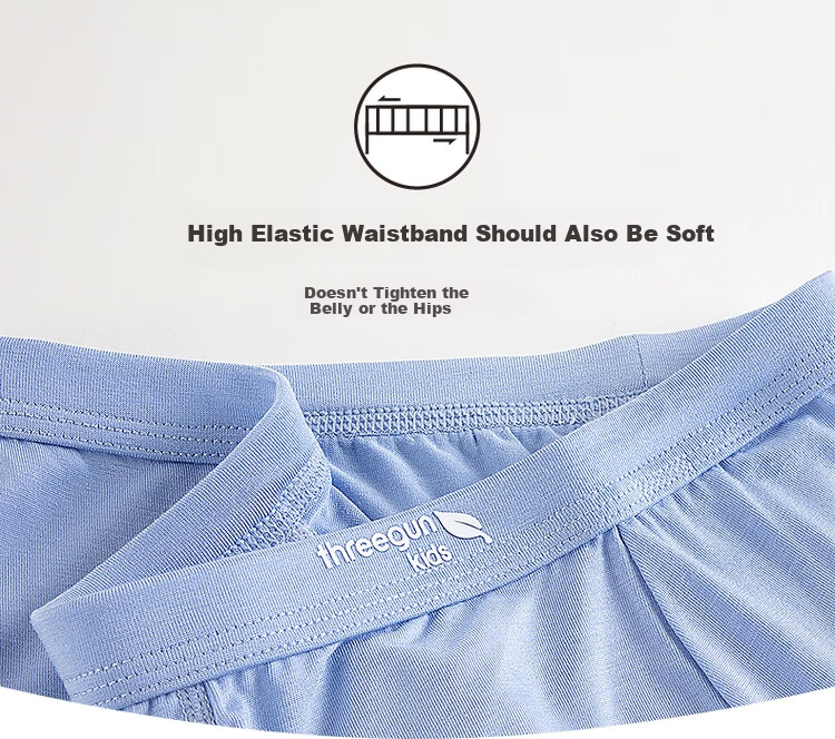 THREEGUN Modal 5A Antibacterial Kids Underwear A-Class Cooling Boys Boxer Briefs 3-Pack (1) Size 165 6