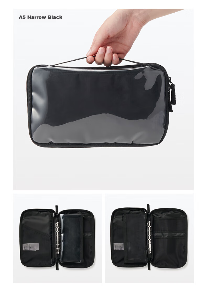 MUJI Selectable Pocket Organizer Pouch Card Holder Gift Black Slim 10