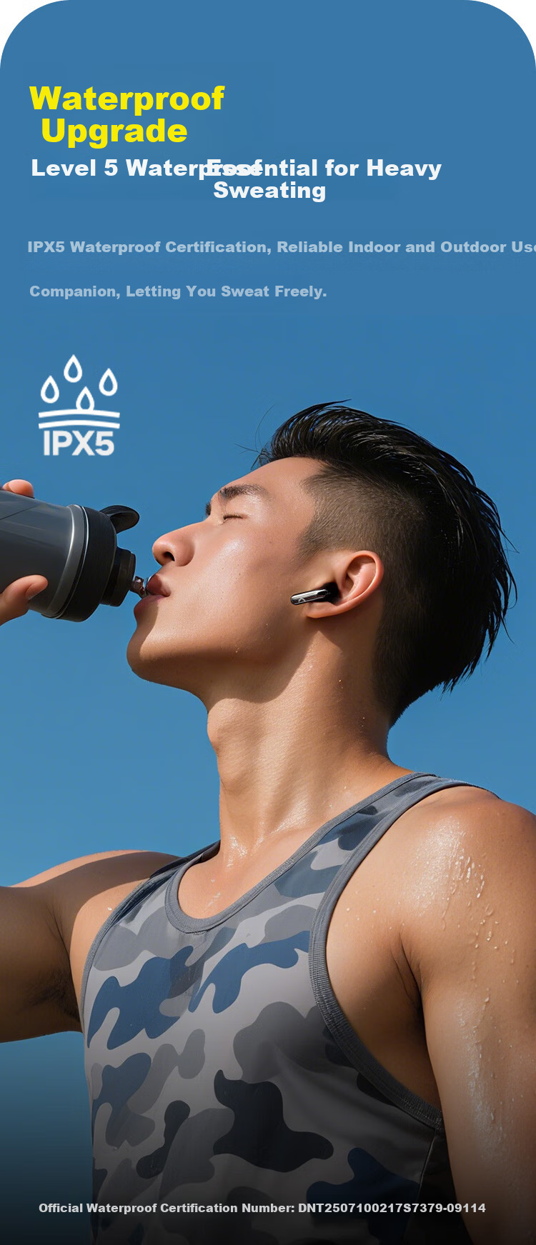 KUGOU M23 Bluetooth 6.0 Earphones Semi-In-Ear Wireless Music Gaming Low Latency Long Battery Life Noise Cancelling Compatible with Huawei Apple Xiaomi Men 11