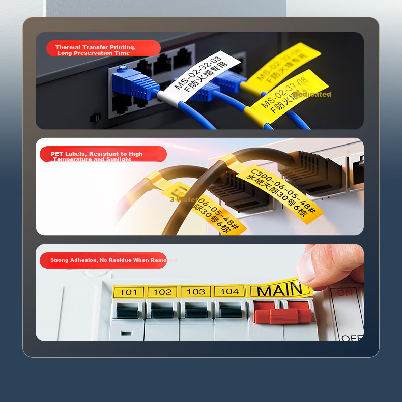 Supvan G15 Cable Label Printer Heat Shrink Tube Wire Number Printer Thermal Transfer Communication Engineering Maintenance Distribution Box Identification Number Tube Coding Machine G15Mini (Bluetooth 6