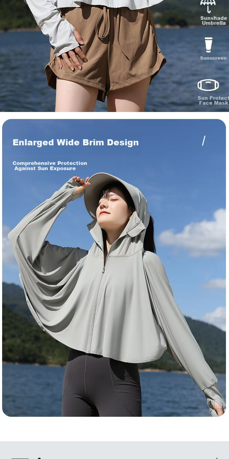 Combo Women's Summer Thin UV Protection Sun Shirt Mesh Loose Shawl Ice Silk European Style Sun Protection Skin Jacket 7