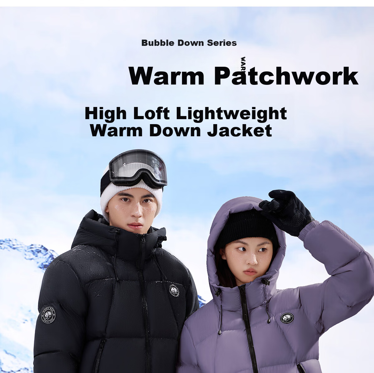 Panda Camel [Warm Pupu] Down Jacket Autumn Winter Ski Mountaineering Thickened Coat 9619X5 Phantom Black, XL 2