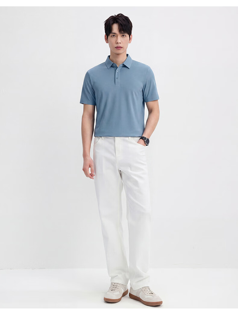 ROMON 7A Antibacterial Short Sleeve Polo Shirt Men Summer Cool Touch Sun Protection Business Shirt 12