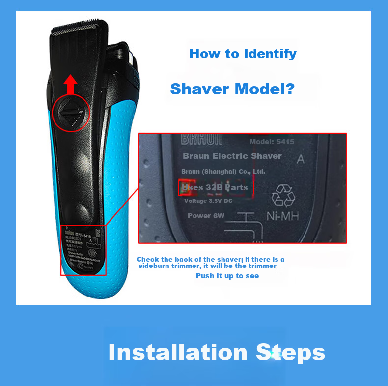 Donailun Replacement Foil and Cutter Combo for Braun Series 3 Shaver Heads S3 32B/3000S/3010S/3040S/3020S Blades 8