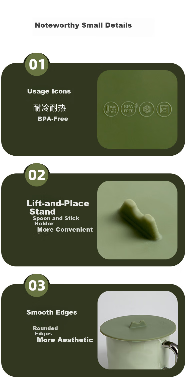 Banwu Life Silicone Universal Cup Lid Dustproof Mug Cover Tea Cup Lid Water Cup Accessory 13