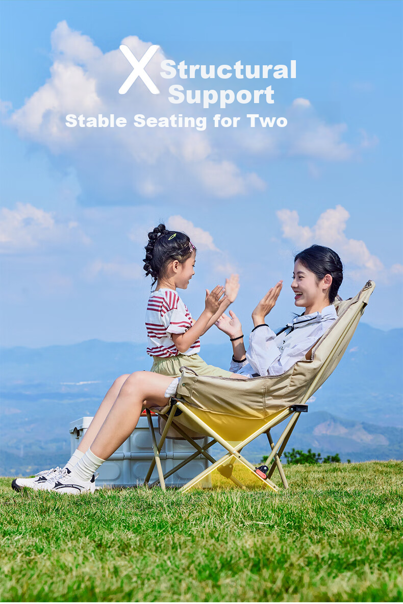 CAMEL Outdoor Folding Chair Moon Chair Camping Picnic High Back Portable Reclining Stool Fishing Table Chair 9003C 10