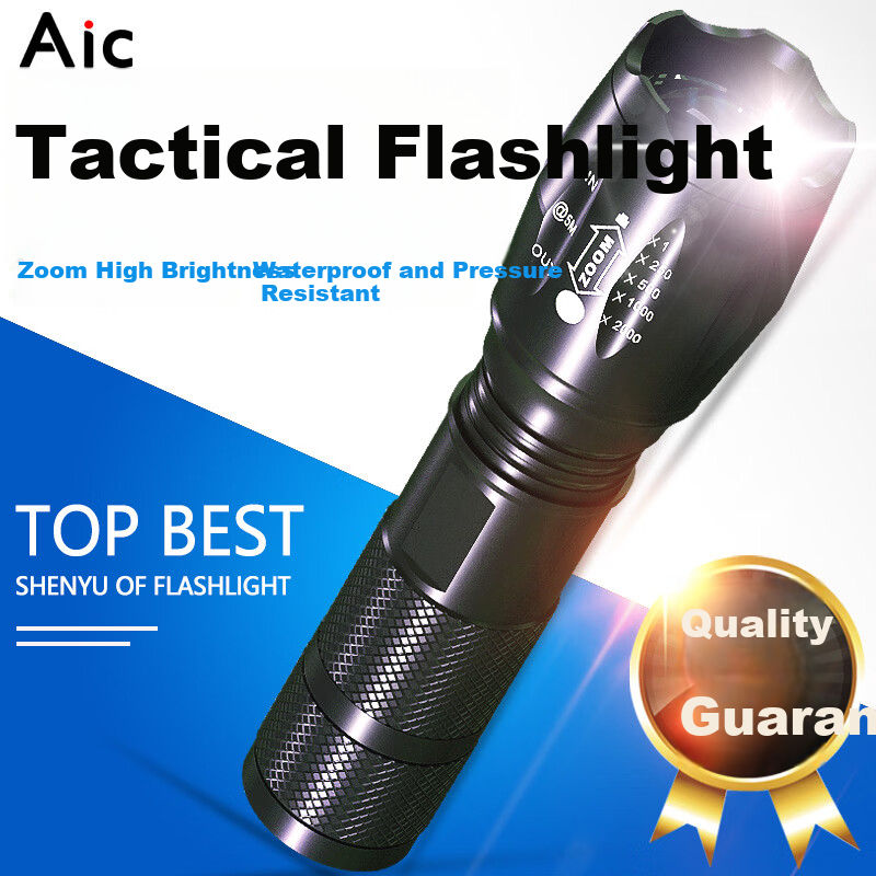 AIC Mini Flashlight High Brightness Zoomable Long Range Ultra-Long Battery Life Outdoor Cycling Emergency Light