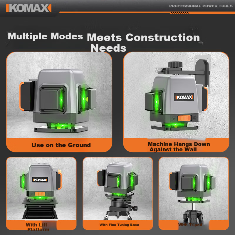 KEMAISI Infrared Level High Precision Strong Light Fine Line Auto Leveling Green Light 8-Line Laser Outdoor Construction