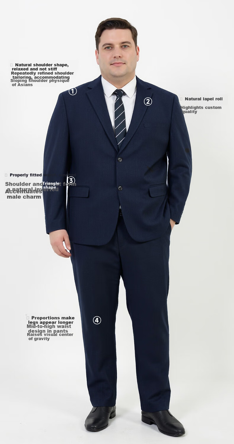 ROMON Plus Size Business Casual Large Size Men's Suit Jacket Loose Fit Big and Tall Blazer 4