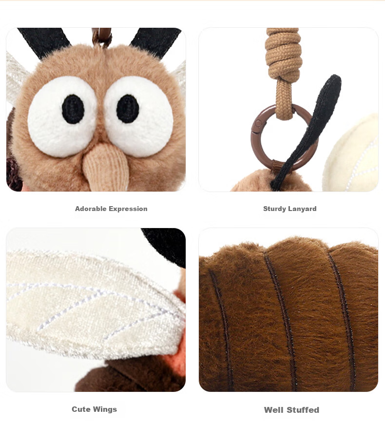 Zhuoqu Mosquito Dodomu Plush Toy Cute Doll Keychain Sleeping Companion Doll New Year Gift 3