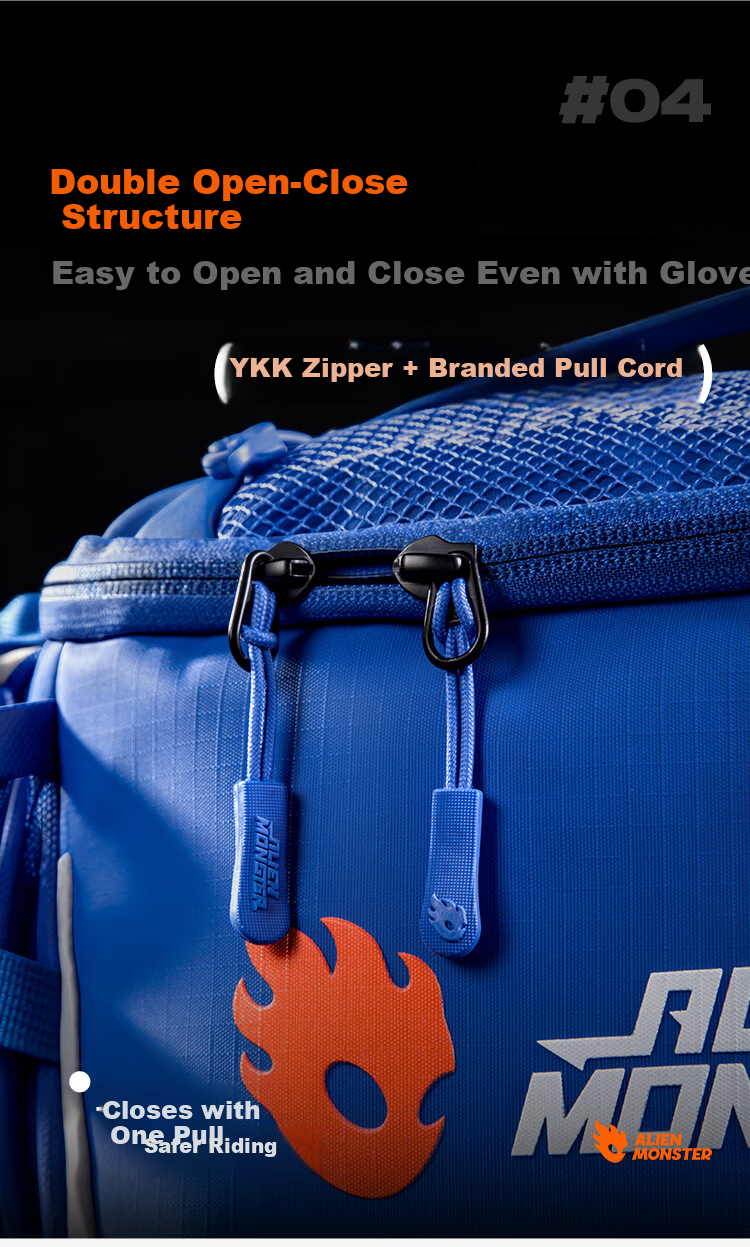 Alien Monster Blue Core Motorcycle Waist Bag Chest Bag Waterproof Riding Gear Protective Multifunctional Storage Bag Large Capacity Blue 9