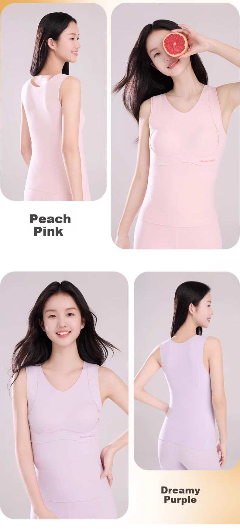 GUJIN 2-Pack Girls' Thermal Bras Vest Student Underwear for Teen Girls Age 15, Junior High and High School, Size L 17