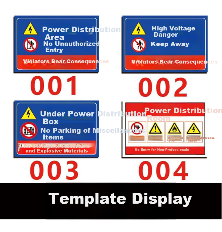 Yiju Changning Medium Distribution Box Label PVC Safety Warning Electric Hazard Sign 20x30cm 5-Pack 3
