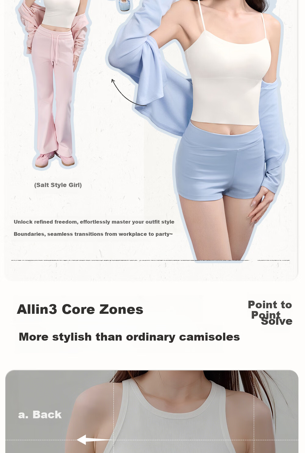 SecretWorld [Zhao Jinmai's Choice] Women's Camisole Tank Top with Built-In Bra Pads, Spring And Summer Undershirt, Inner Or Outer Wear, Beautiful Back Design, One-Piece Bra 15