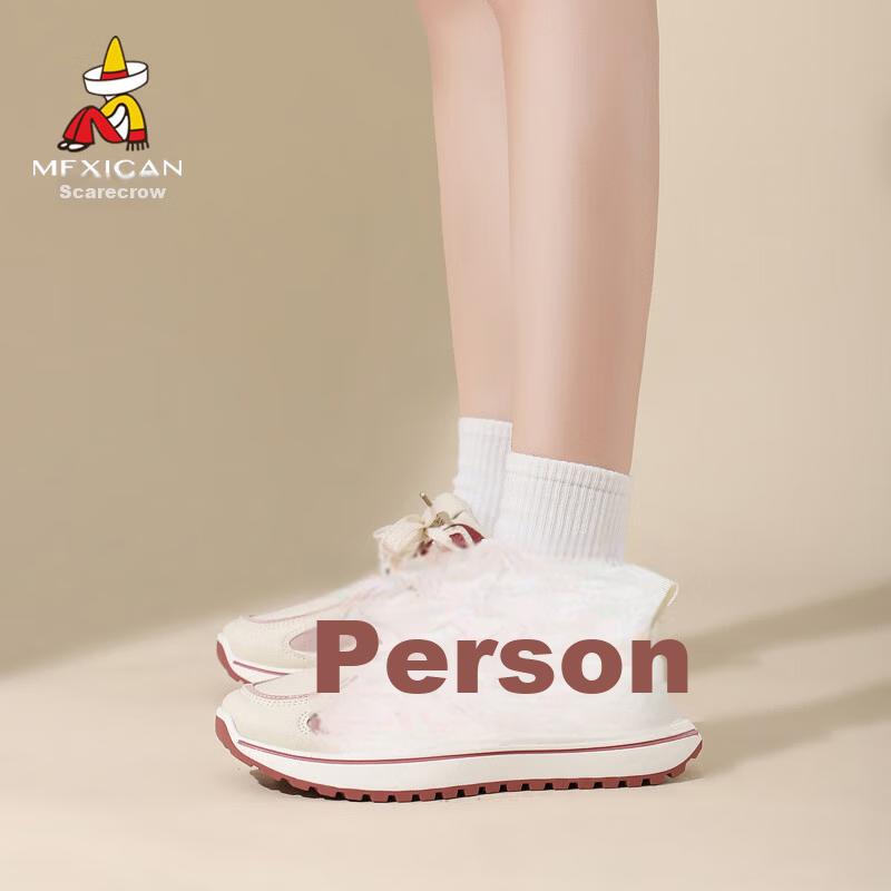 MEXICAN Women's Skate Shoes White Casual Sports Dad Sneakers Red Beige Size 35