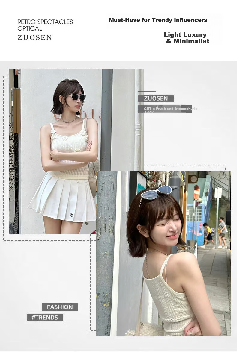 FENCHI Cat Eye Narrow Frame Face-Covering UV400 Sunglasses for Women UV Protection Sun Glasses High-End Style Yang Zi Edition 5