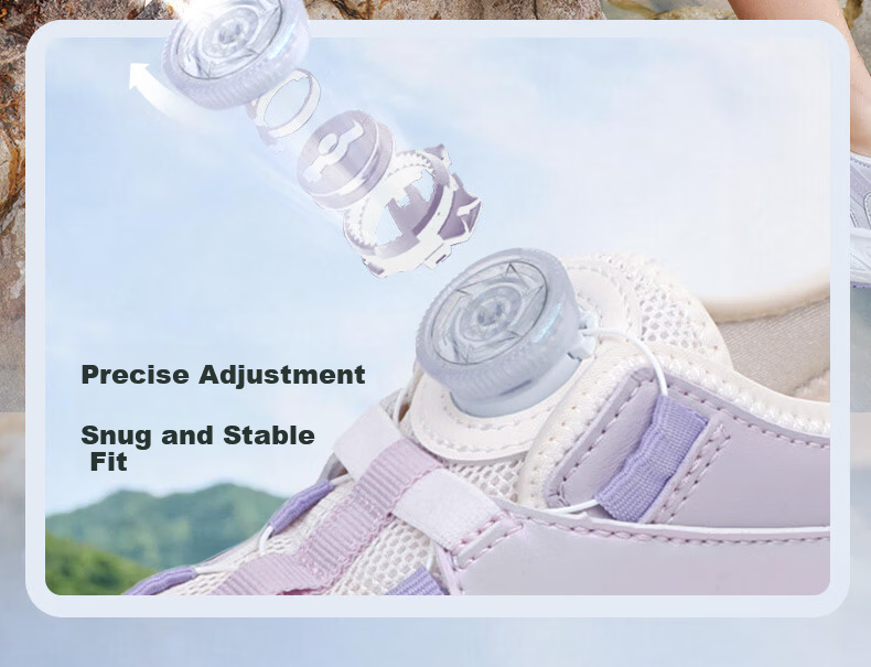 DR·KONG Full Contact Summer Sandals for Boys and Girls, Sports Style, Slip-On with Rotary Buckle, Model 2S10B2004FM, Beige/Blue, Size 32 10