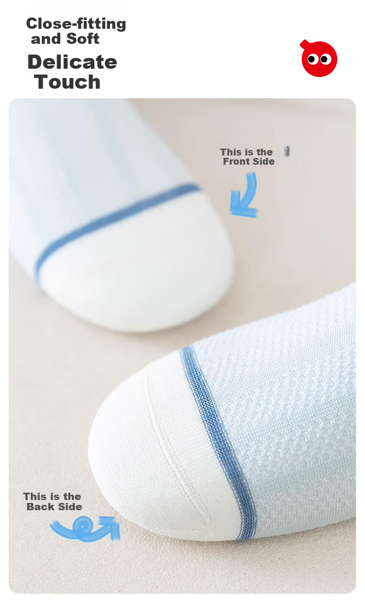 Hodo Kids Summer Thin Breathable Mesh Socks Boys Baby Sweat-Absorbent Seamless Mid-Calf Cotton Socks 7