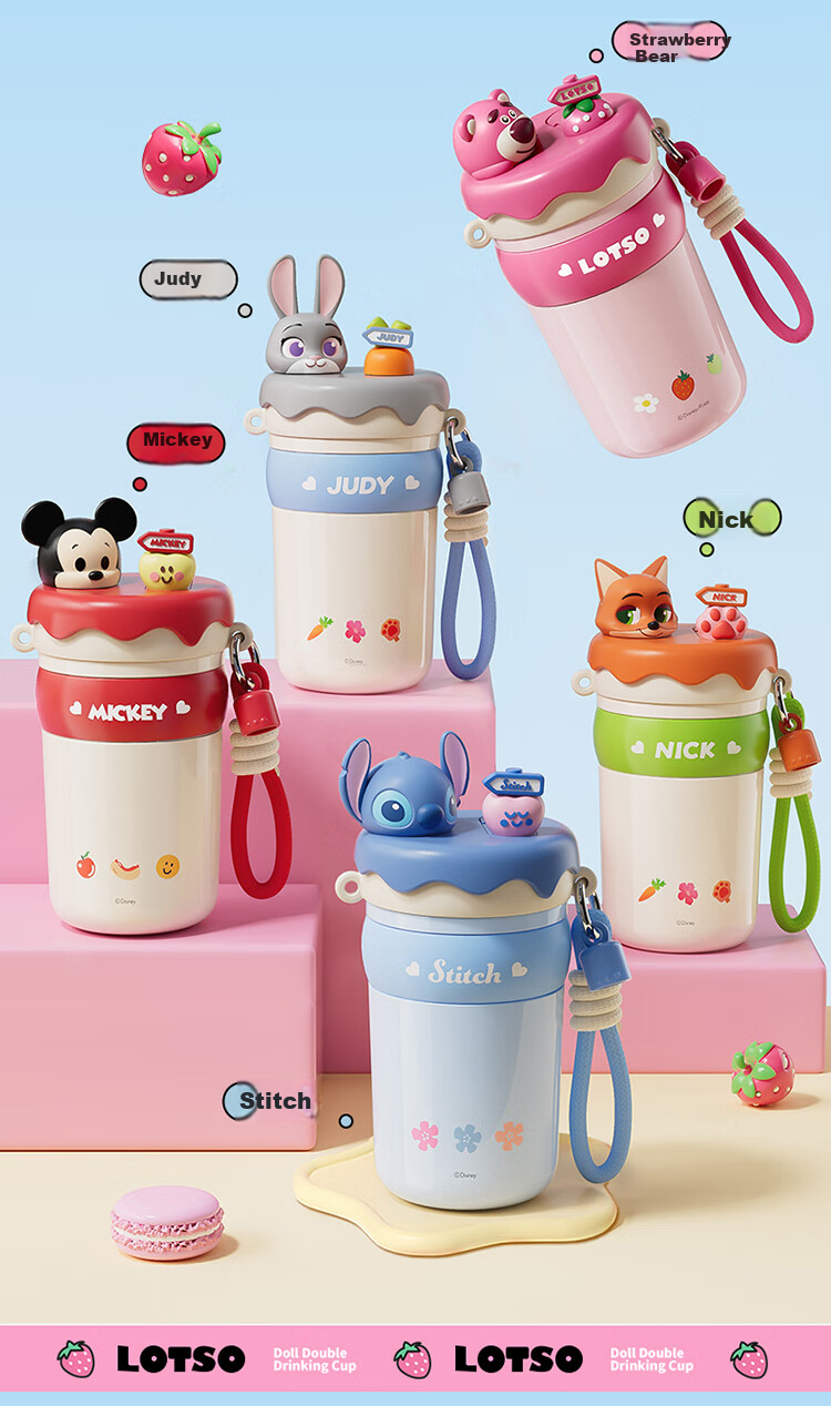 Disney Insulated Straw Water Bottle for Women 316 Stainless Steel High-Quality Student Kids Portable 520mL Mickey 15