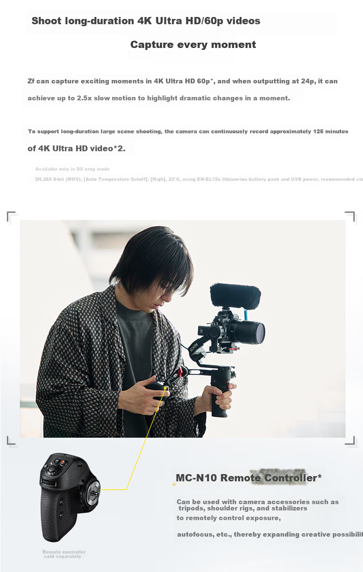 Nikon Zf 24-70mm f/4 S Full-Frame Retro Mirrorless Camera Kit Silver Body Nikon Original High-Speed Continuous Shooting 4