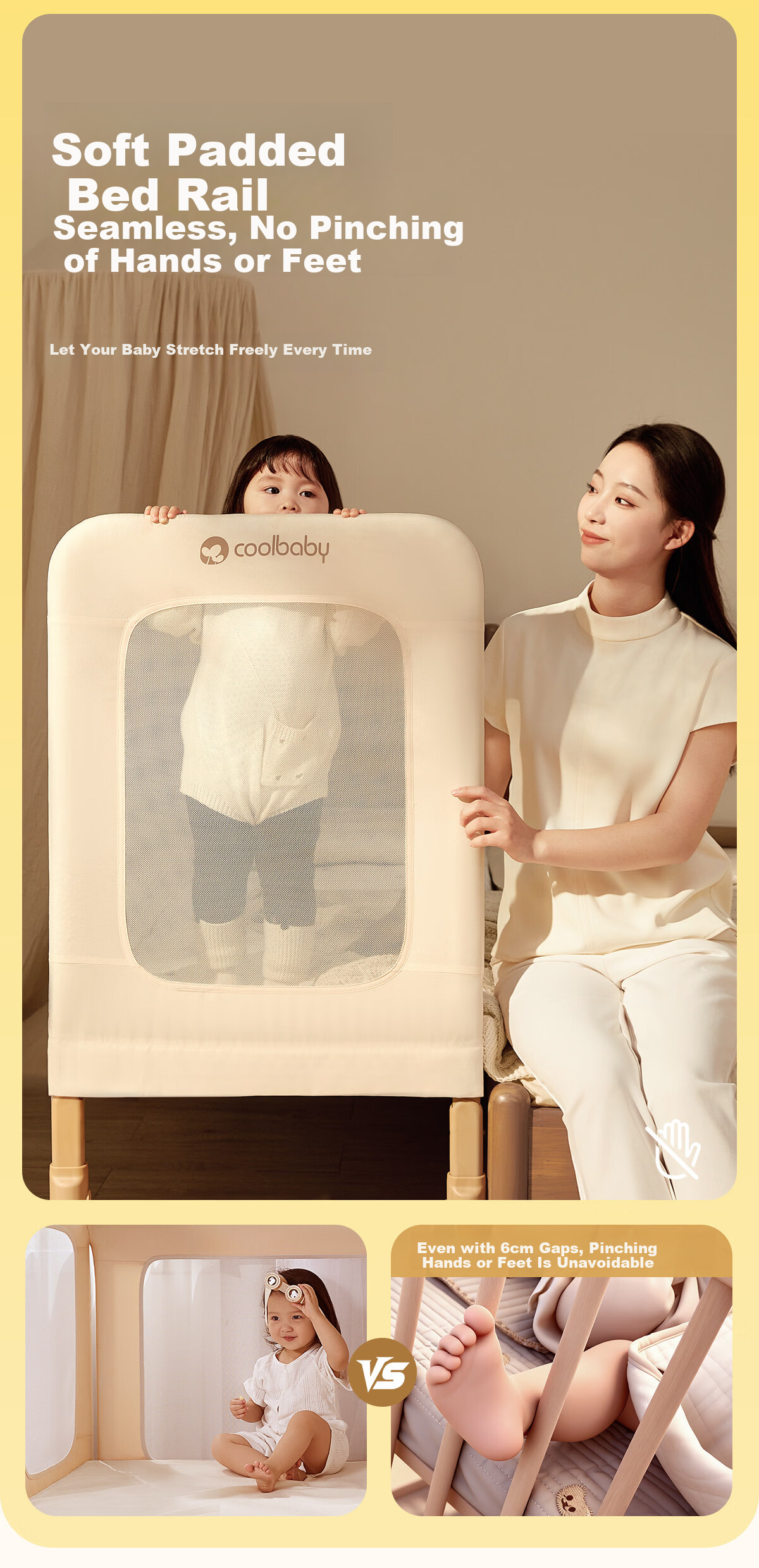 Coolbaby 4D Fiber Washable Patchwork Mattress for Baby and Adult (200*60cm) 5