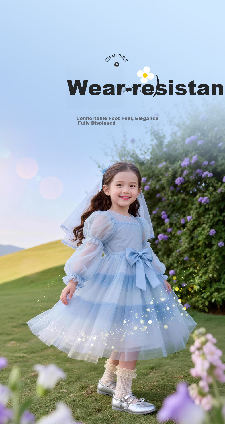 DR·KONG Girls' Spring Simple Princess Ceremony Performance Leather Shoes 2B14B1103AW Silver Size 25 3