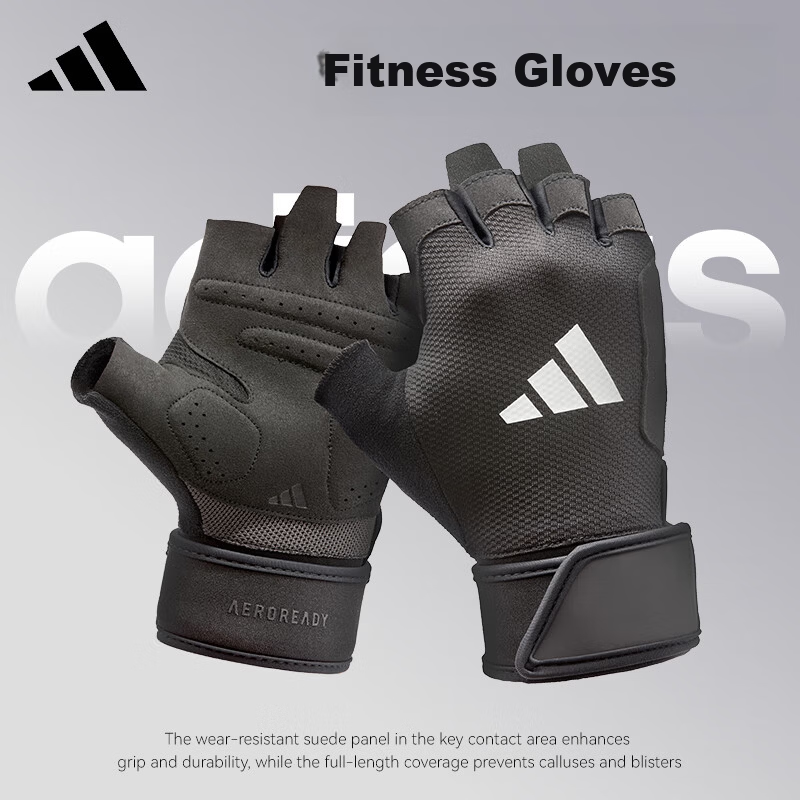Adidas Fitness Gloves Unisex Half Finger Training Workout Pull-up Weightlifting Anti-slip Rock Climbing Cycling Gloves