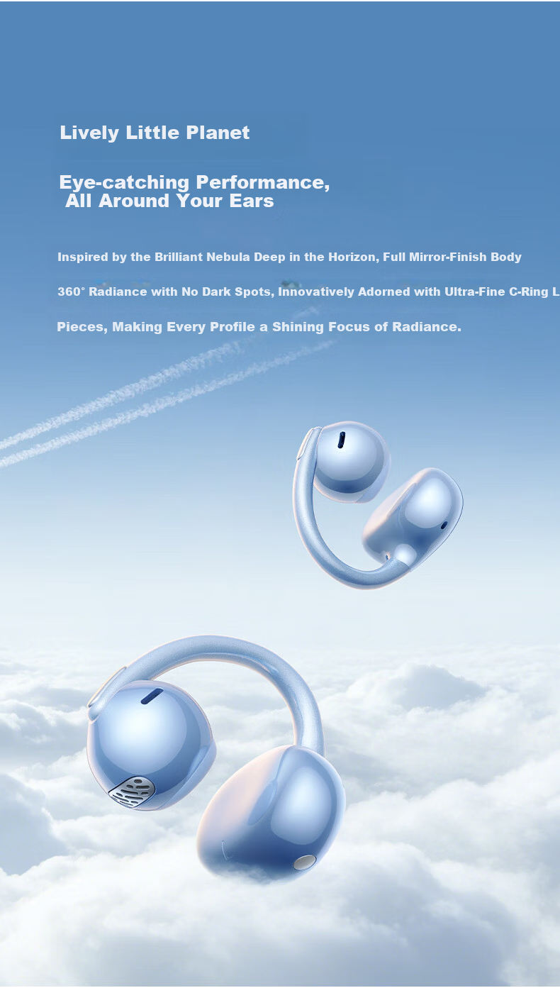 BASEUS [Latest Model 2026] MC2 S Comfortable Ear Clip Bluetooth Headphones, Open-Style Non-In Sports Call Noise Reduction AI Translation Long Battery Life Phantom Black 20