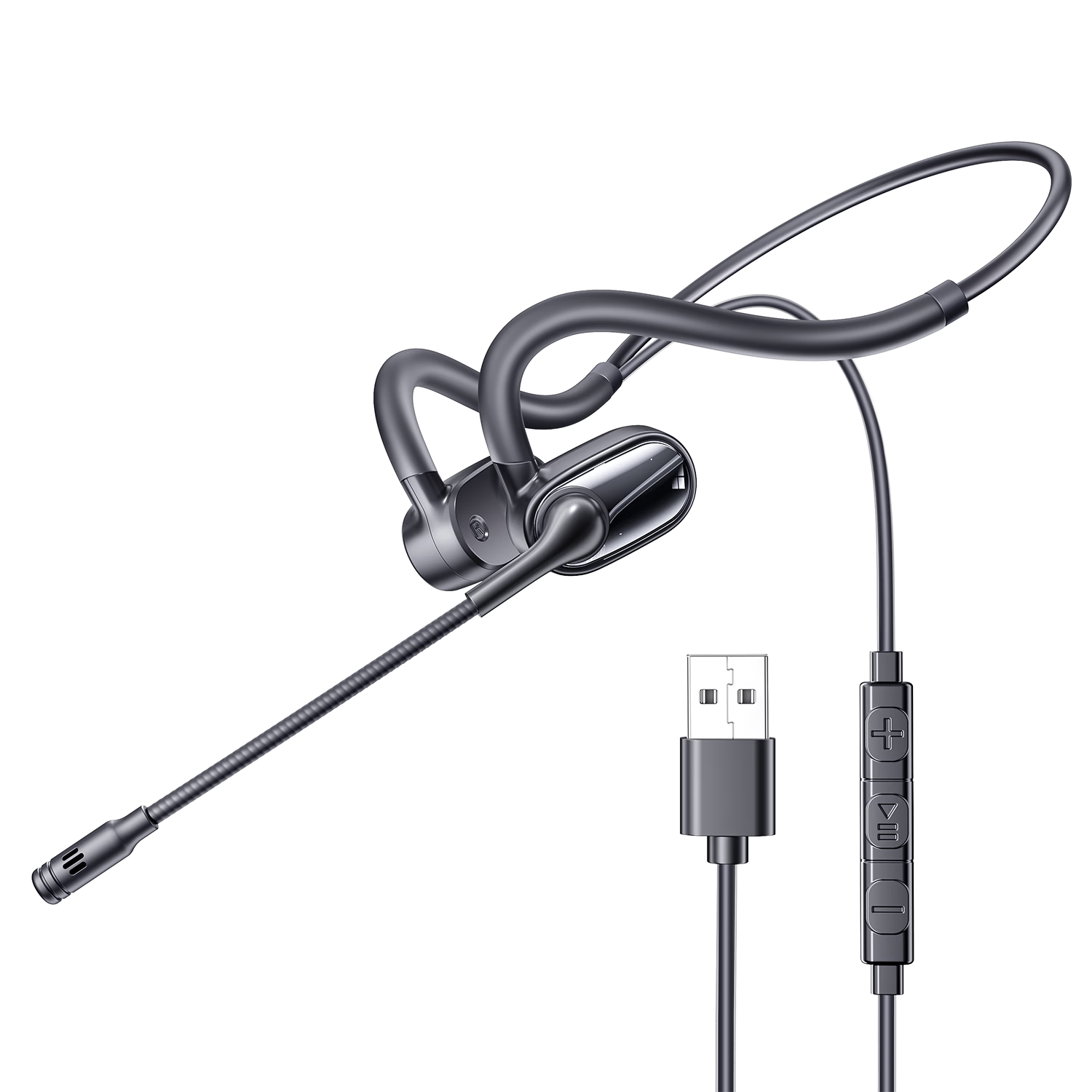 Liweilang Wired 2-in-1 Computer Headset with Microphone USB Headband Over-Ear HIFI Open-Type Type-C Noise-Cancelling HD Call Earphones for Desktop and Laptop