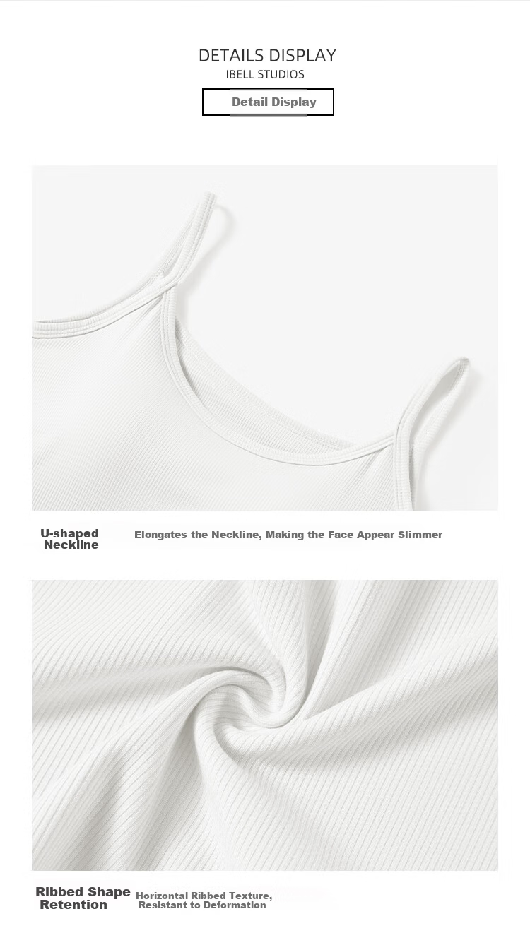 GUJIN 2-Pack Round Neck Camisole Tank Tops for Women Spring Summer Stretch Slim Fit Suit Innerwear Hy 6