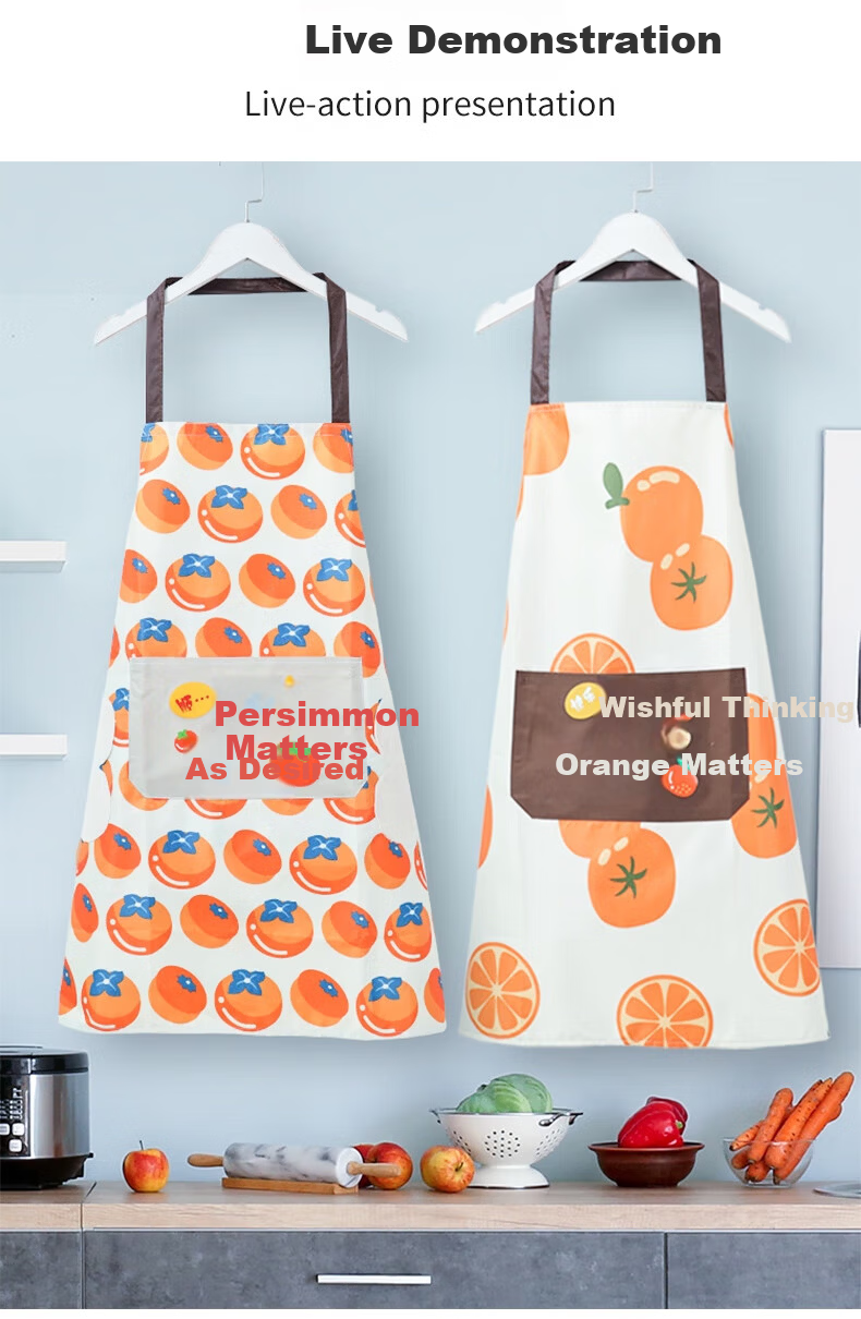 Edo Apron Set for Home Kitchen Baking, Waterproof and Oil-Proof with Towel, 2 Pieces, Orange and Red 9
