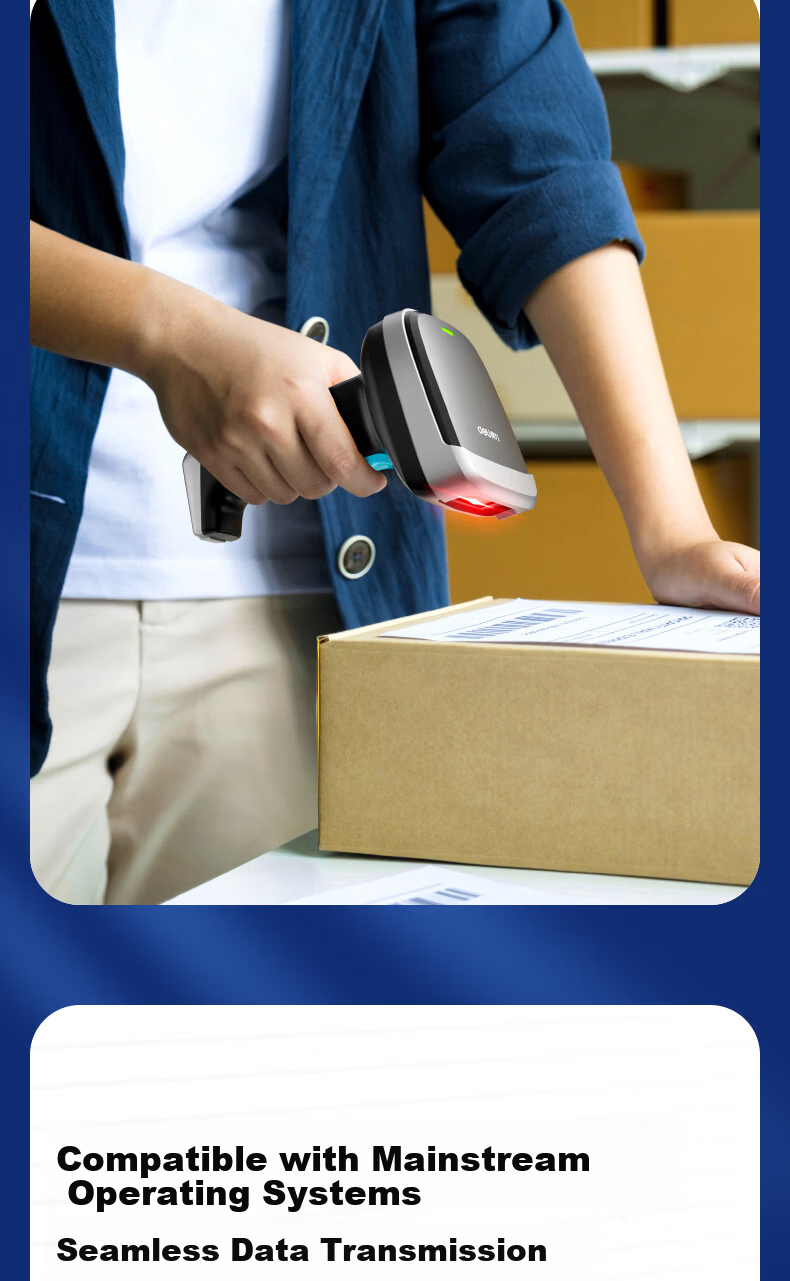 Deli Barcode Scanner, Wireless QR Code Scanning Gun, Pharmaceutical Traceability Barcode Scanner, QR Code Scanner for Supermarket Checkout, Medical Insurance Payment, Express Delivery And Logistics Inquiry, Spare Parts Warehouse, 14952W Gray 6