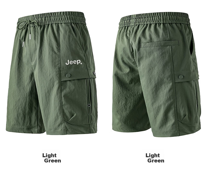 JEEP Men's Summer Workwear Cargo Shorts Loose Fit Casual Black M 13