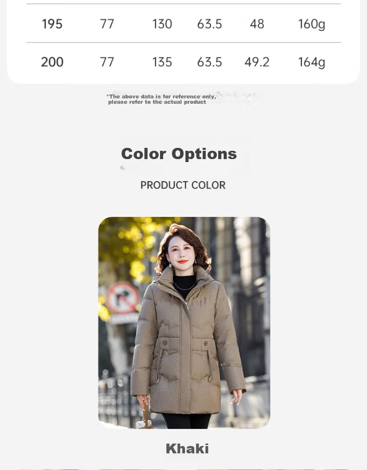 SNOWFLYING Women's Down Jacket 2025 Mid-Length Loose Warm Coat for Moms, Bean Paste Color, Size L 10