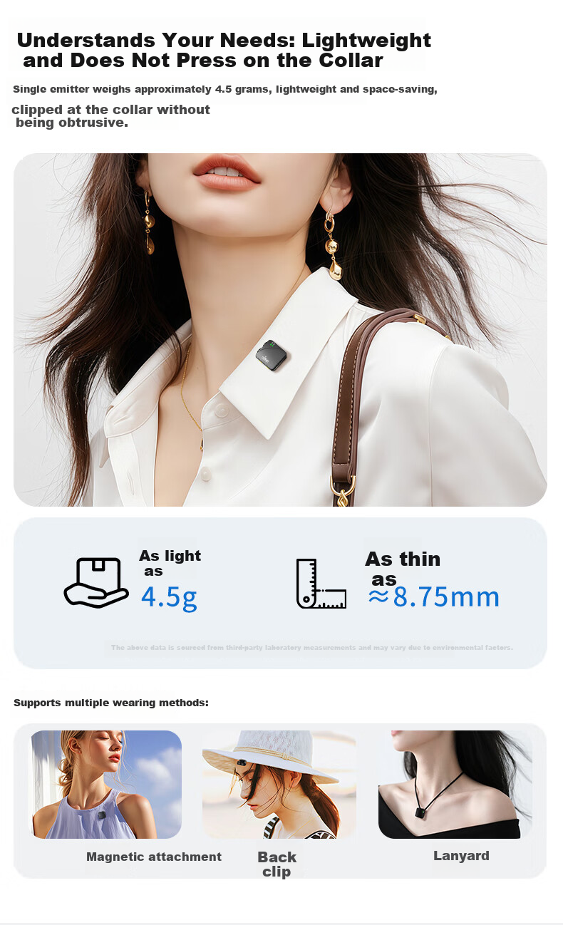 Aigo S31 Wireless Lavalier Microphone Live Streaming Recording Outdoor Short Video Douyin K-Song Mic AI Noise Reduction Mini Mic Charging Case Version One-to-Two New Product 4