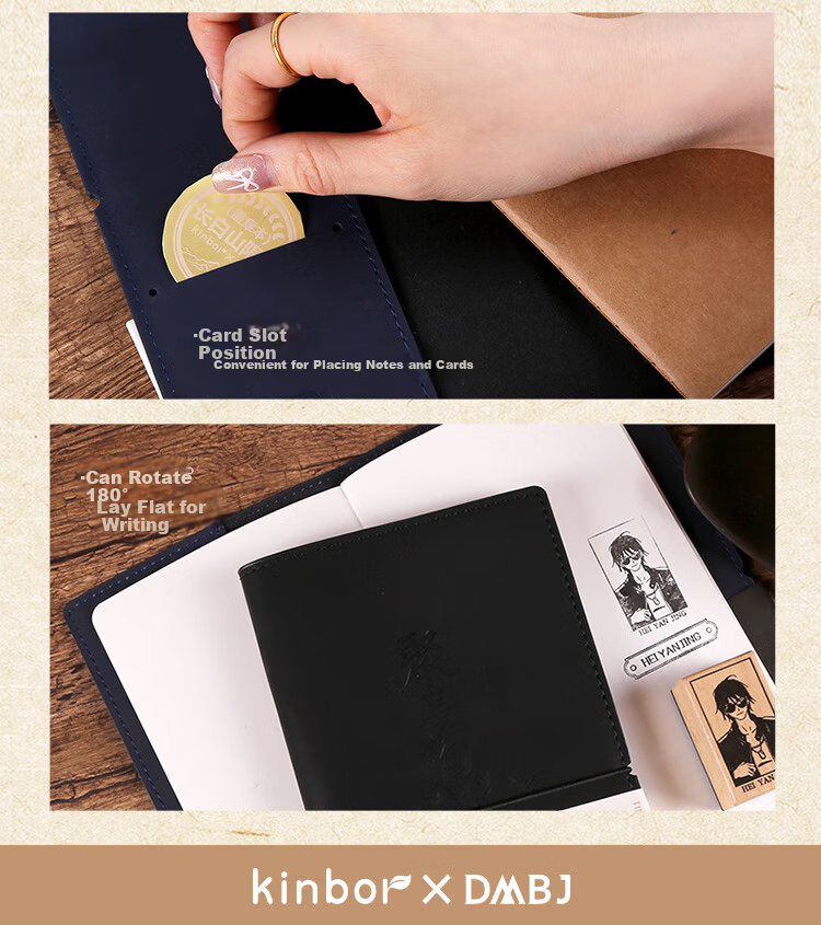 Kinbor Tomb Notes 10th Anniversary PU Stamping Notebook Pad Collection Travel Stamp Album Journal Blank Check-in Scenic Spot Stamp Book DT53446 16