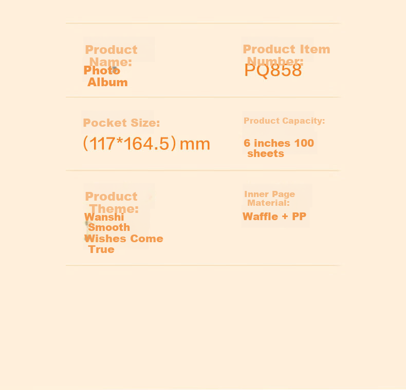 Deli Photo Album 5-inch (100*137.5mm) 100 Sheets Family Album Couple Travel Album Memory Book Children's Growth Record Orange PQ856 20
