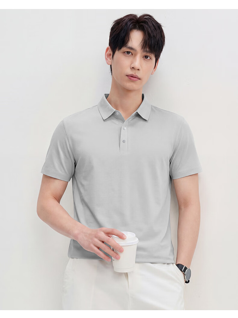 ROMON 7A Antibacterial Short Sleeve Polo Shirt Men Summer Cool Touch Sun Protection Business Shirt 16