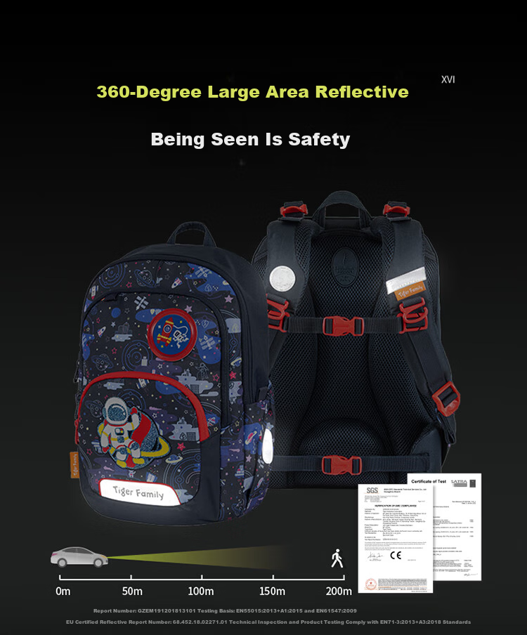 TigerFamily Elementary School Backpack for Grades 1-3, Children's School Bag, Spine-Protecting Large Capacity Backpack for Boys And Girls 15