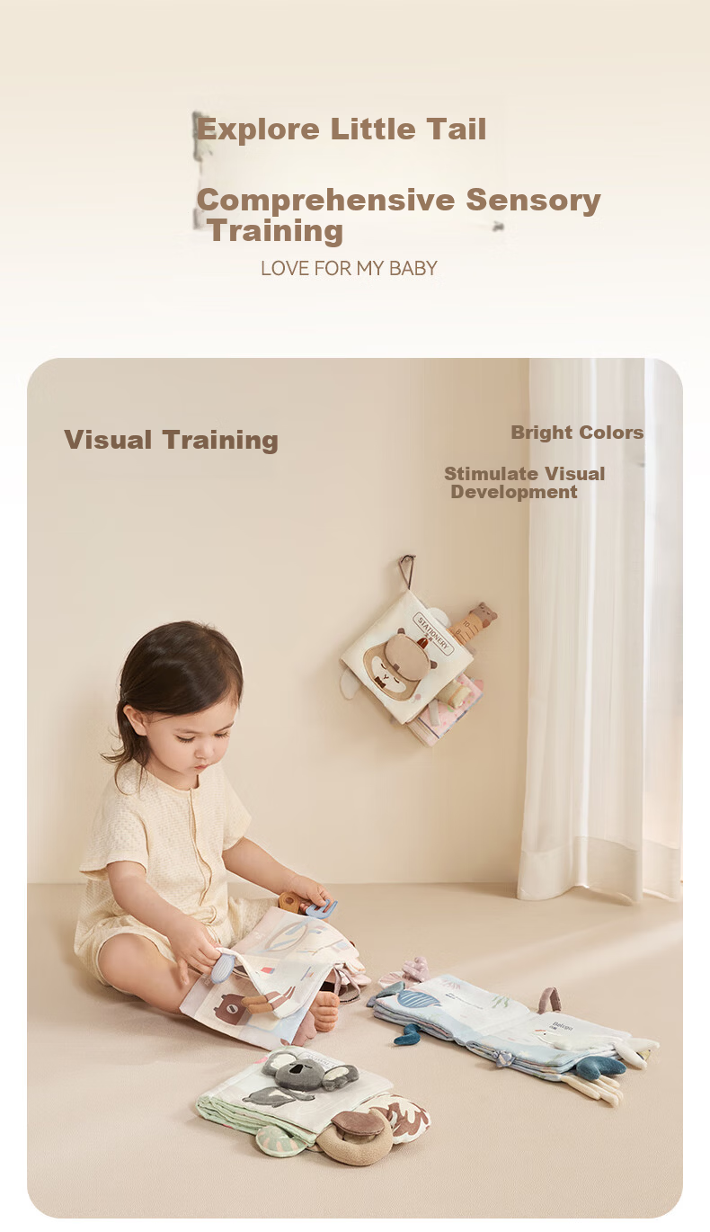YEEHOO Baby Washable Premium Tear-Resistant Cloth Book Toy Gift Box Montessori Early Education Newborn Welcome Gift 4